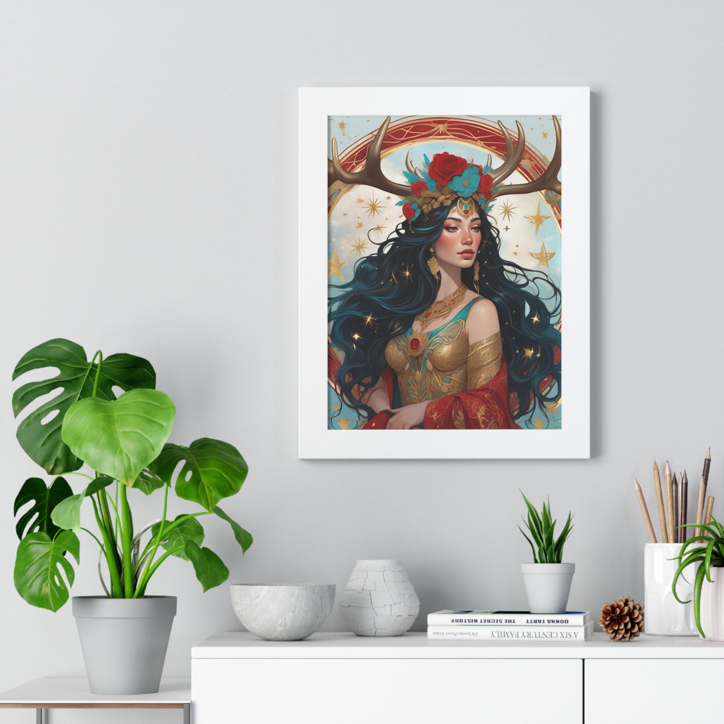 Artemis Goddess of the Hunt - Framed Vertical Poster