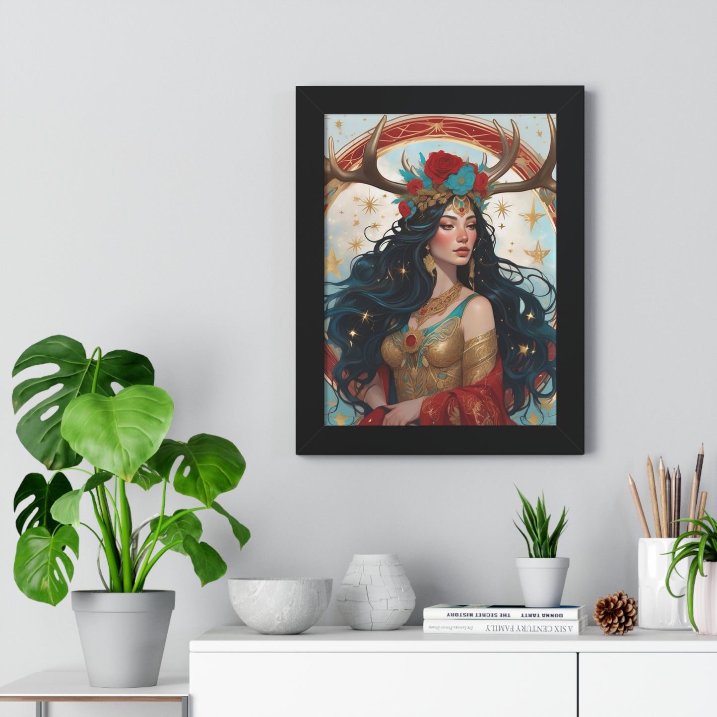 Artemis Goddess of the Hunt - Framed Vertical Poster