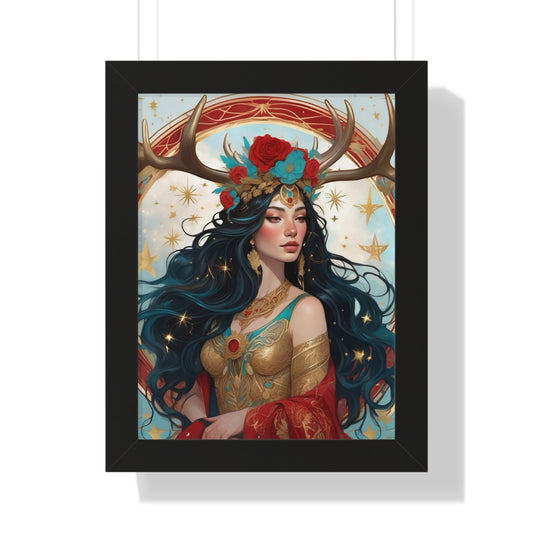 Artemis Goddess of the Hunt - Framed Vertical Poster