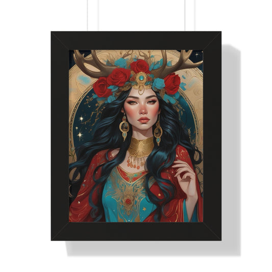 Artemis Goddess of the Hunt Art Collection Framed Vertical Poster